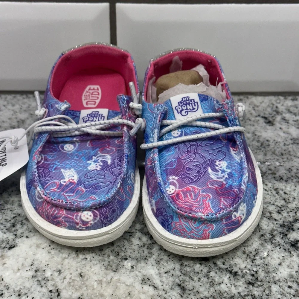 Hey Dude Kids C7 Wendy Loafer Blue Lavender My Little Pony Glitter Magic Limited